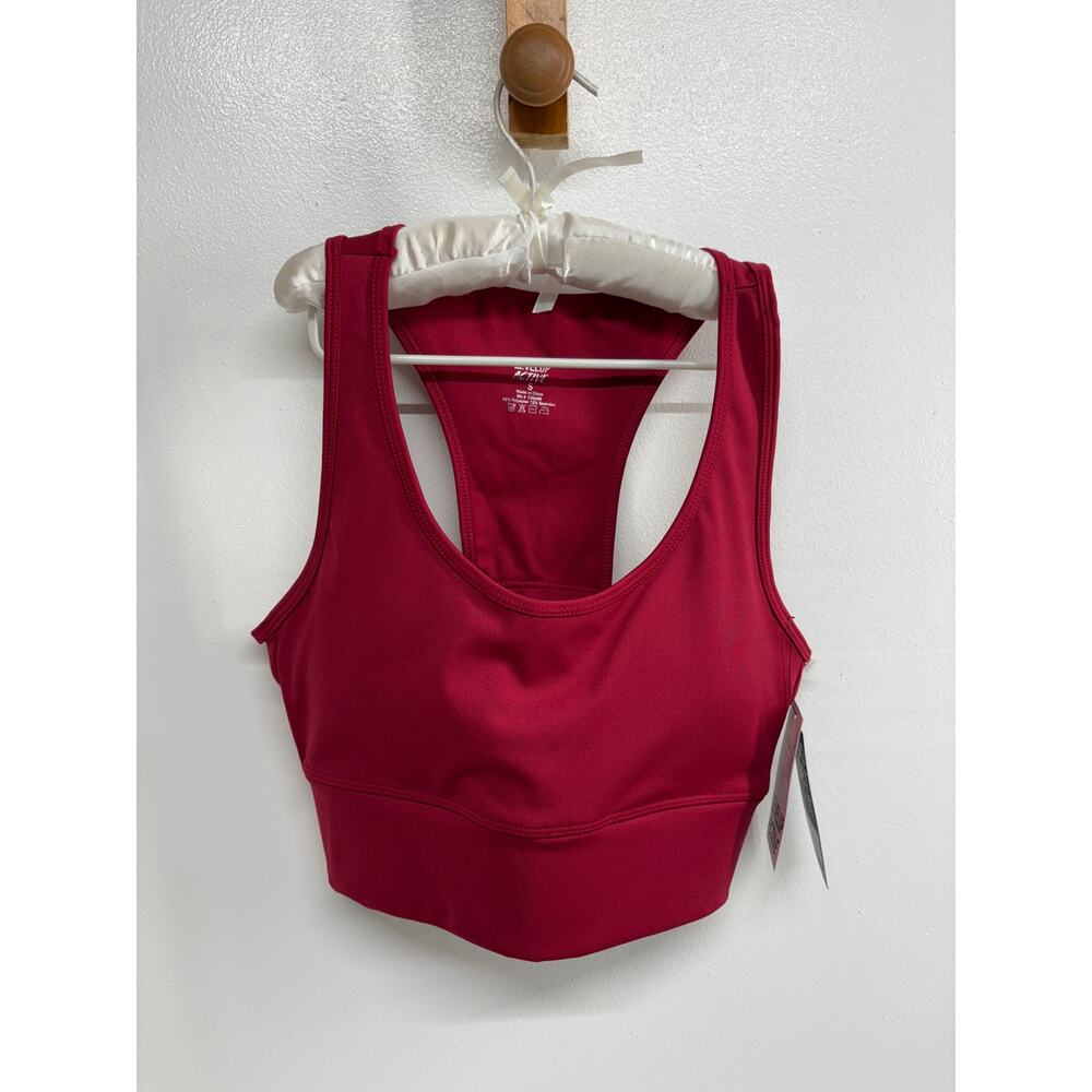 womens size small red racerback wide straps athletic Bra NWT